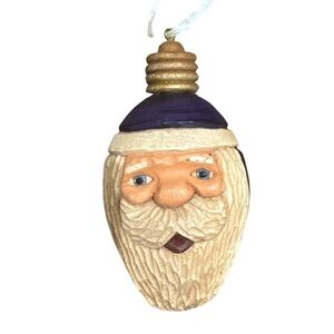 Santa Claus Holiday Ornament - Purple and Gold